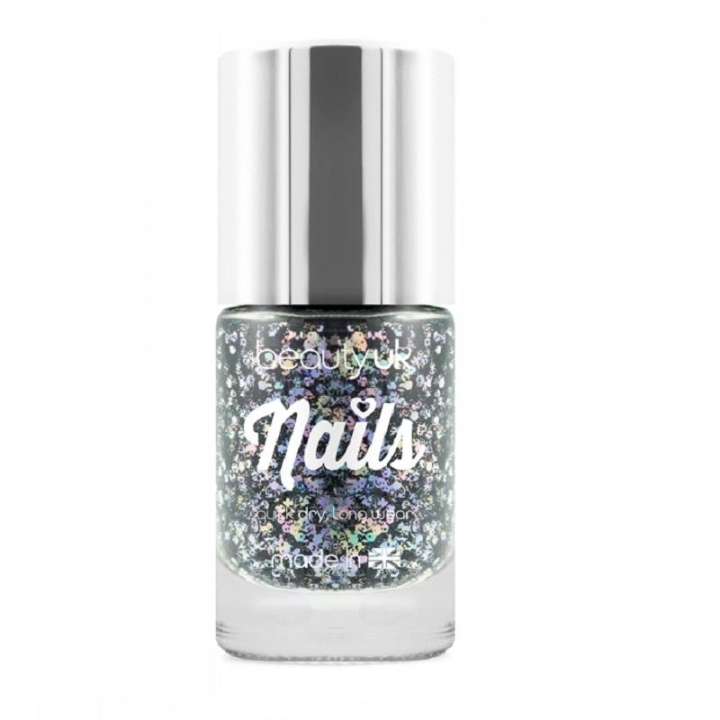 Beauty UK Glitter Nail Polish - Midnight Sky Black in de groep BEAUTY & HEALTH / Manicure/pedicure / Nagellak bij TP E-commerce Nordic AB (C02004)