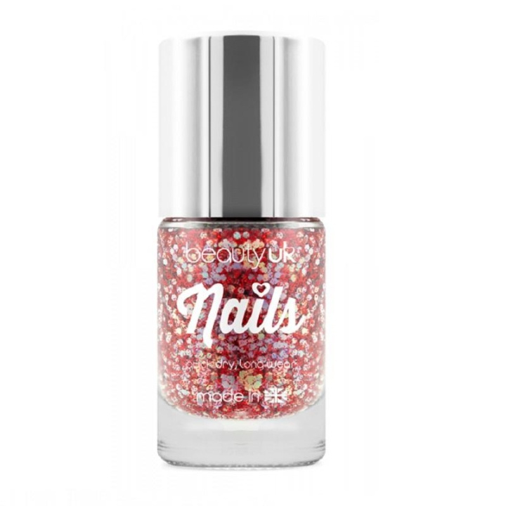 Beauty UK Glitter Nail Polish - Astral Stars Red in de groep BEAUTY & HEALTH / Manicure/pedicure / Nagellak bij TP E-commerce Nordic AB (C02005)