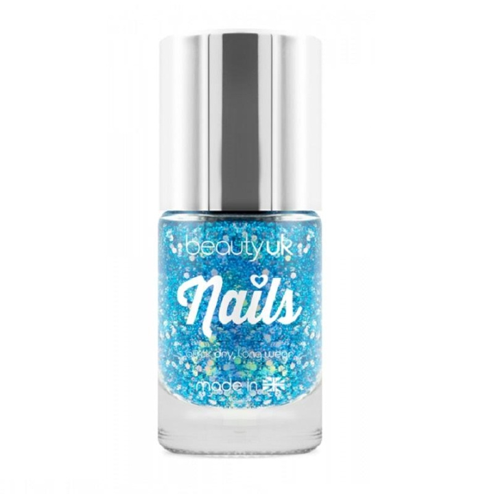 Beauty UK Glitter Nail Polish - Supernova Blue in de groep BEAUTY & HEALTH / Manicure/pedicure / Nagellak bij TP E-commerce Nordic AB (C02006)