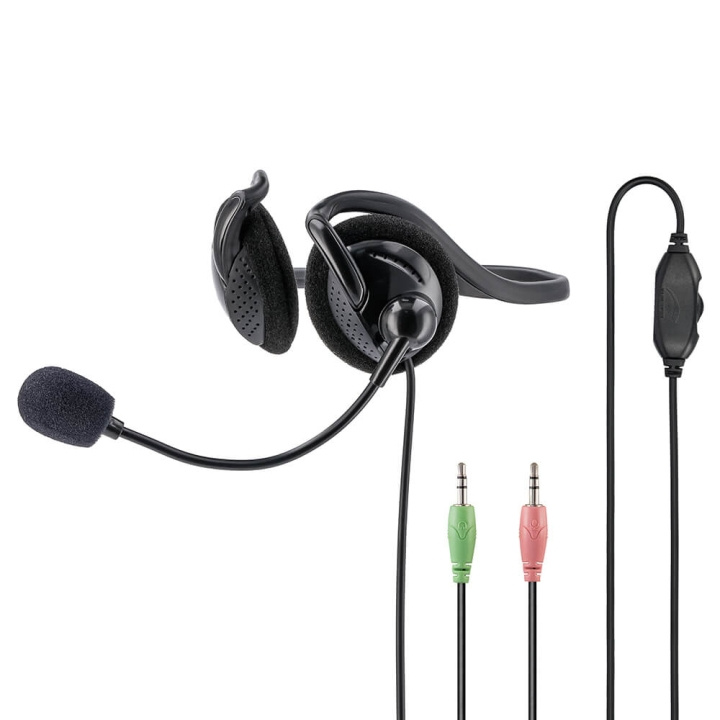 HAMA PC Office Headset NHS-P100 Stereo Neckband Black in de groep COMPUTERS & RANDAPPARATUUR / Computeraccessoires / Koptelefoon bij TP E-commerce Nordic AB (C02184)