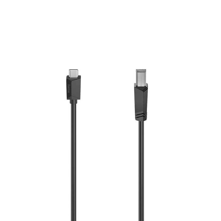 HAMA Cable USB-C to USB-B 480 Mbps 1.5m Black in de groep COMPUTERS & RANDAPPARATUUR / Computerkabels / USB / USB-C bij TP E-commerce Nordic AB (C02198)