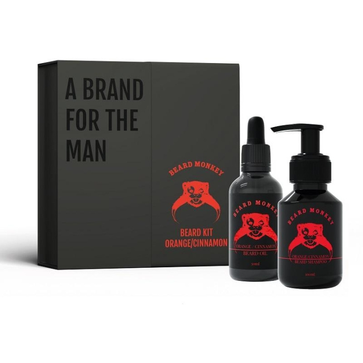 Giftset Beard Monkey Beard Kit Orange/Cinnamon 2021 in de groep BEAUTY & HEALTH / Haar & Styling / Baardverzorging / Baardolie bij TP E-commerce Nordic AB (C03037)