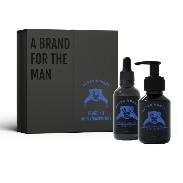 Giftset Beard Monkey Beard Kit Minty/Raspberry 2021 in de groep BEAUTY & HEALTH / Haar & Styling / Baardverzorging / Baardolie bij TP E-commerce Nordic AB (C03125)