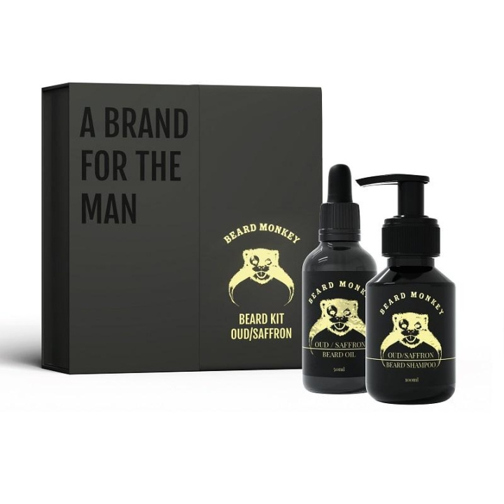Giftset Beard Monkey Beard Kit Oud/Saffron 2021 in de groep BEAUTY & HEALTH / Haar & Styling / Baardverzorging / Baardolie bij TP E-commerce Nordic AB (C03126)