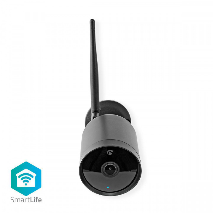 Nedis SmartLife Camera voor Buiten | Wi-Fi | Full HD 1080p | IP65 | Cloud Opslag (optioneel) / microSD (niet inbegrepen) | 12 V DC | Met bewegingssensor | Nachtzicht | Zwart in de groep HUISHOUDEN & TUIN / Alarm & Beveiliging / Beveiligingscamera\'s / Digitaal (netwerk) / Buitencamera\'s bij TP E-commerce Nordic AB (C03292)
