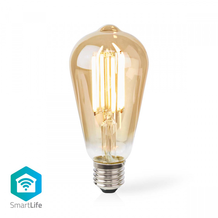 Nedis SmartLife LED Filamentlamp | E27 | 806 lm | 7 W | Warm Wit | 1800 - 3000 K | Glas | Android™ / IOS | ST64 | 1 Stuks in de groep HUISHOUDEN & TUIN / Smart home / Slimme verlichting bij TP E-commerce Nordic AB (C03300)