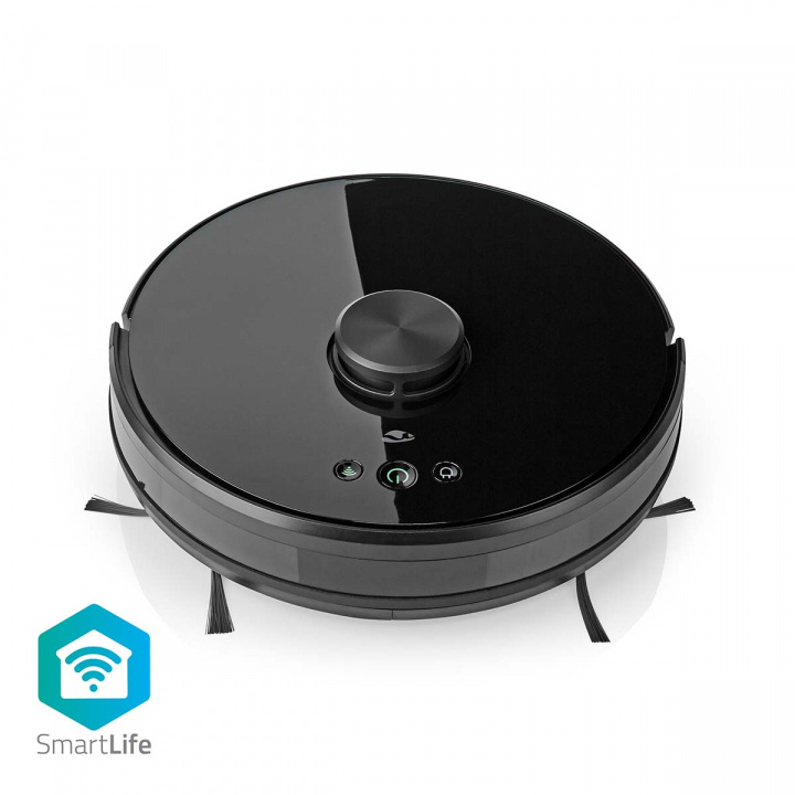 Nedis SmartLife Robotstofzuiger | Laser navigatie | Wi-Fi | Capaciteit opvangreservoir: 0.6 l | Automatisch opladen | Maximale gebruiksduur: 120 min | Zwart | Android™ / IOS in de groep HUISHOUDEN & TUIN / Schoonmaakproducten / Stofzuigers & Accessoires / Robotstofzuigers bij TP E-commerce Nordic AB (C03311)