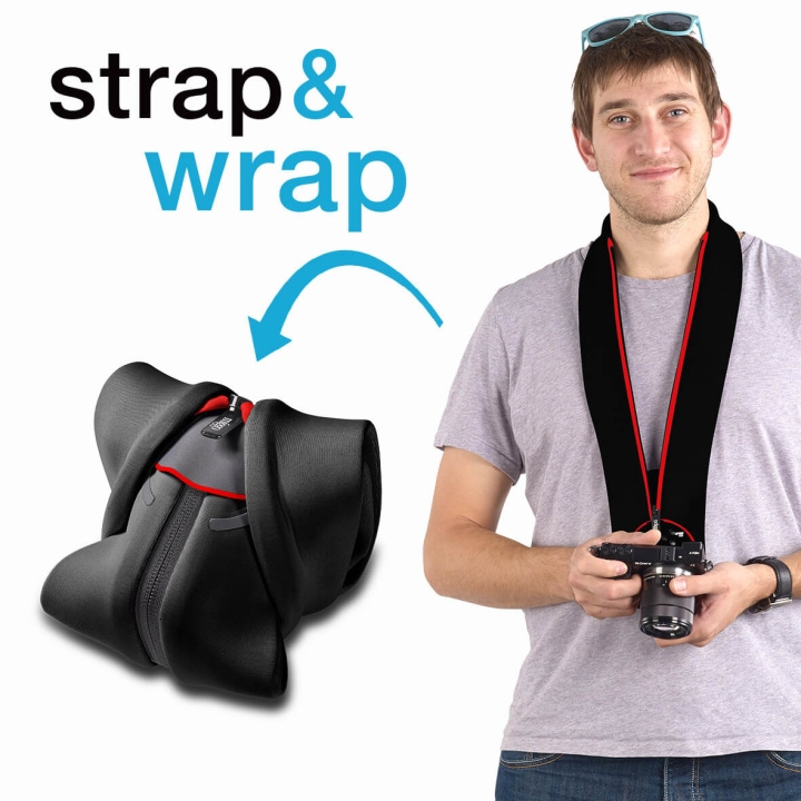 Protective Case with Strap St rap and Wrap for CSC, Black/Re in de groep HOME ELECTRONICS / Foto & Video / Fotoapparatuur / Cameratassen bij TP E-commerce Nordic AB (C03619)