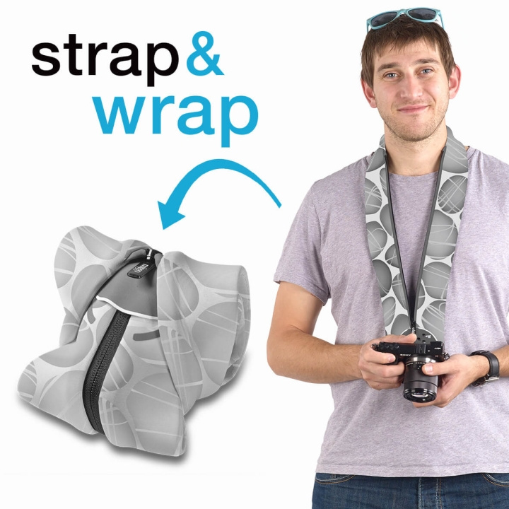 Protective Case with Strap St rap and Wrap for CSC, White/Gr in de groep HOME ELECTRONICS / Foto & Video / Fotoapparatuur / Cameratassen bij TP E-commerce Nordic AB (C03620)