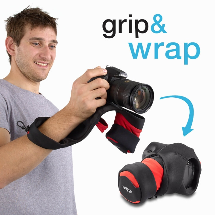 Protective Case with Grip Gri p and Wrap for DSLR, Black/Red in de groep HOME ELECTRONICS / Foto & Video / Fotoapparatuur / Cameratassen bij TP E-commerce Nordic AB (C03629)