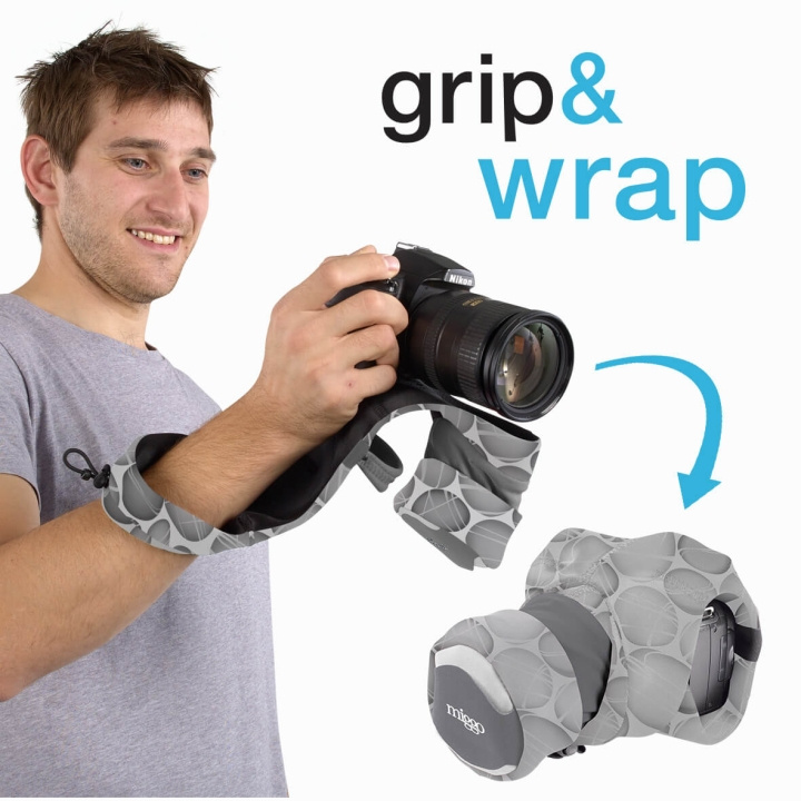 Protective Case with Grip Gri p and Wrap for DSLR, White/Gre in de groep HOME ELECTRONICS / Foto & Video / Fotoapparatuur / Cameratassen bij TP E-commerce Nordic AB (C03630)