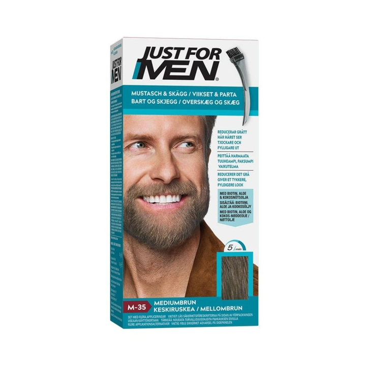 Just For Men Moustache & Beard - Medium Brown M35 in de groep BEAUTY & HEALTH / Haar & Styling / Baardverzorging / Baardverf bij TP E-commerce Nordic AB (C03658)