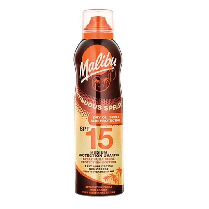 Malibu Continuous Dry Oil Spray SPF15 175ml in de groep BEAUTY & HEALTH / Huidsverzorging / Zonnebank / Zonnebescherming bij TP E-commerce Nordic AB (C03710)