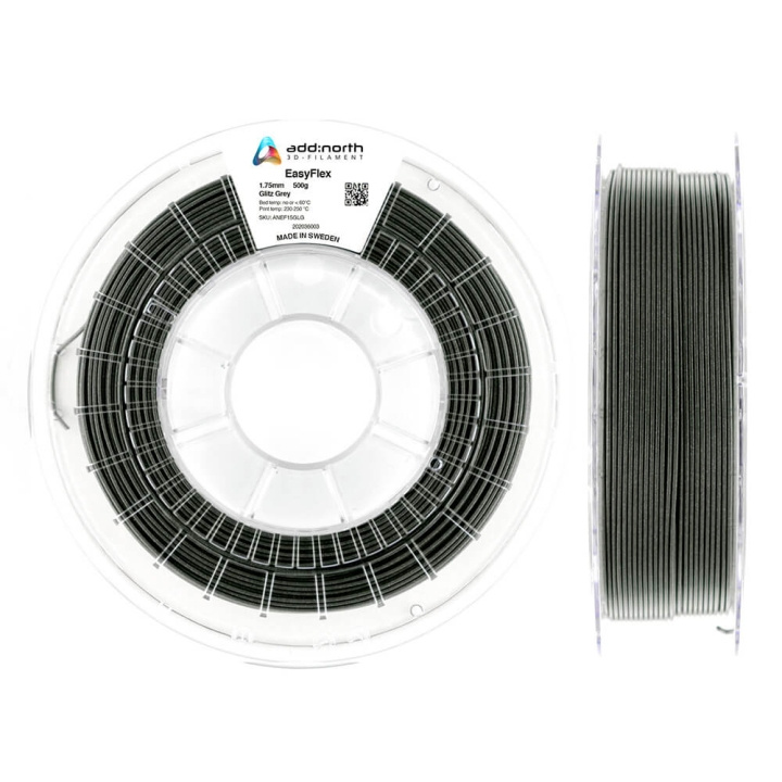 ADDNORTH EasyFlex 1.75mm 500g Glitz Grey in de groep COMPUTERS & RANDAPPARATUUR / Printers & Accessoires / Printers / 3D-printer en Accessoires / Tillbehör bij TP E-commerce Nordic AB (C03749)