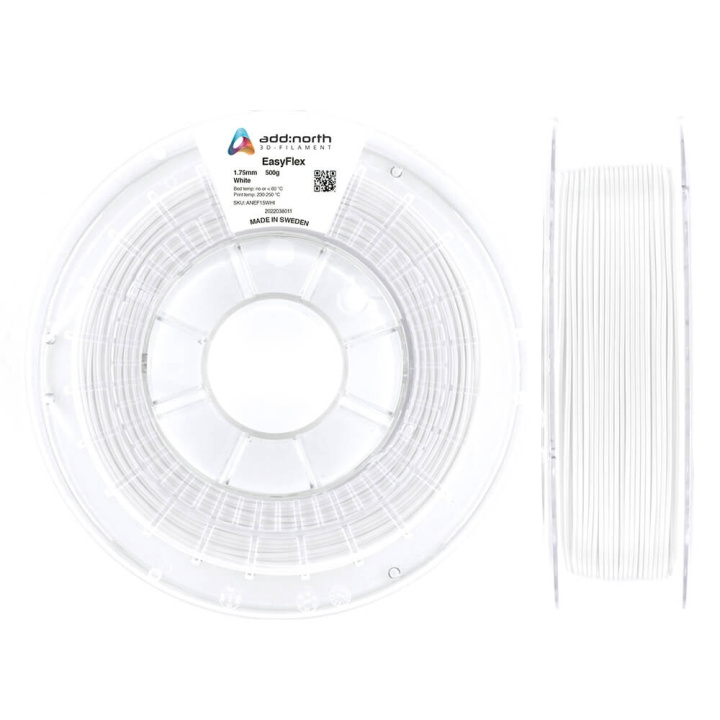 ADDNORTH EasyFlex 1.75mm 500g White in de groep COMPUTERS & RANDAPPARATUUR / Printers & Accessoires / Printers / 3D-printer en Accessoires / Tillbehör bij TP E-commerce Nordic AB (C03750)