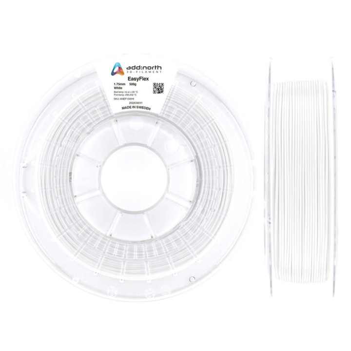 ADDNORTH EasyFlex 1.75mm 500g White in de groep COMPUTERS & RANDAPPARATUUR / Printers & Accessoires / Printers / 3D-printer en Accessoires / Tillbehör bij TP E-commerce Nordic AB (C03750)