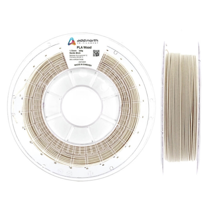 ADDNORTH PLA Wood 1.75mm 500g Nordic Birch in de groep COMPUTERS & RANDAPPARATUUR / Printers & Accessoires / Printers / 3D-printer en Accessoires / Tillbehör bij TP E-commerce Nordic AB (C03752)