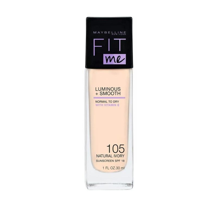 Maybelline Fit Me Luminous + Smooth Foundation - 105 Natural Ivory in de groep BEAUTY & HEALTH / Makeup / Make-up gezicht / Foundation bij TP E-commerce Nordic AB (C03794)
