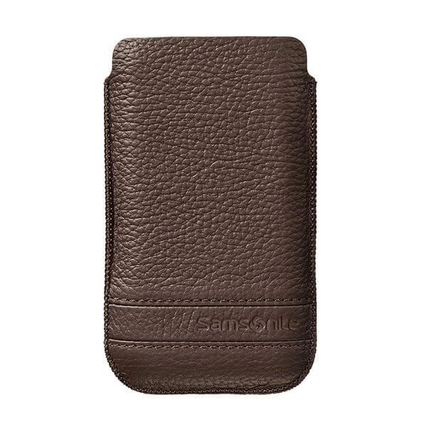 SAMSONITE Mobile Bag Classic Leather Small Brown in de groep SMARTPHONE & TABLETS / Mobielbescherming / Universele bescherming / Wallet Case bij TP E-commerce Nordic AB (C03851)
