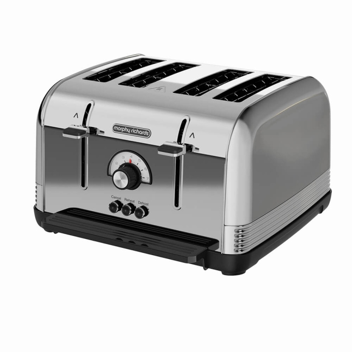 MORPHY RICHARDS Toaster Venture Retro 4Slice Polished in de groep HUISHOUDEN & TUIN / Huishoudelijke apparaten / Broodroosters & Broodgrills / Broodroosters bij TP E-commerce Nordic AB (C03904)