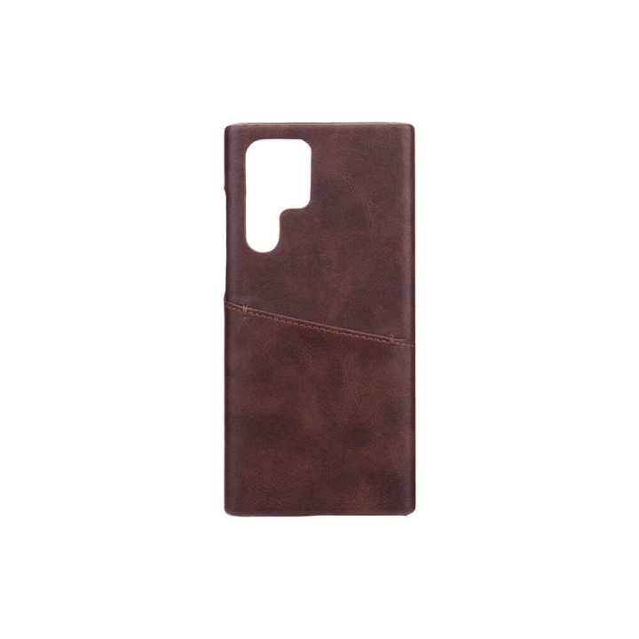 ONSALA Mobilecover Brown with Cardpocket Samsung S22 Ultra in de groep SMARTPHONE & TABLETS / Mobielbescherming / Samsung bij TP E-commerce Nordic AB (C03982)