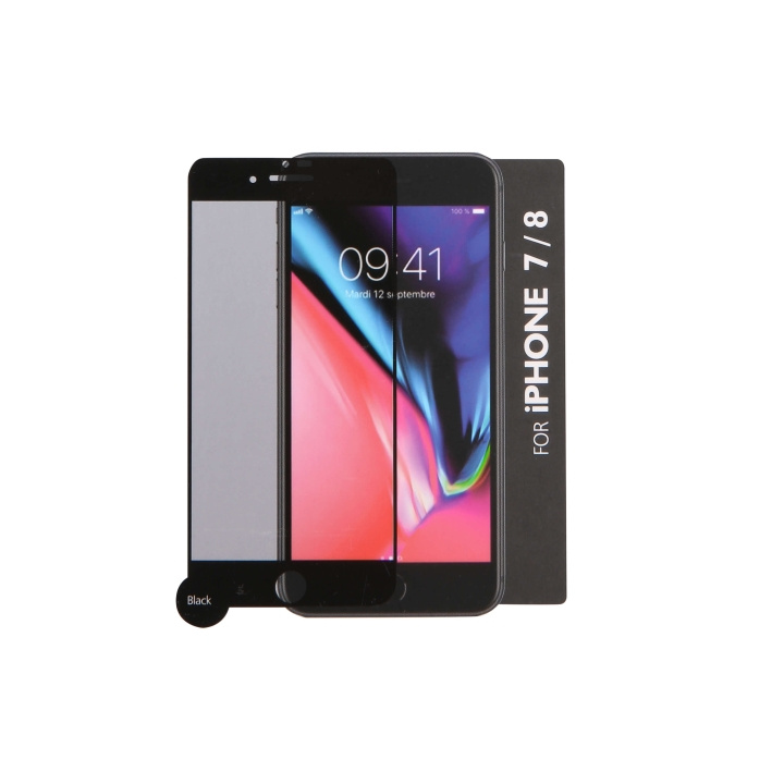 GEAR Glass Prot. 3D Gummed Full Fit Black iPhone 6/7/8/SE2020 in de groep SMARTPHONE & TABLETS / Mobielbescherming / Apple / iPhone 8 / Screen Protectors bij TP E-commerce Nordic AB (C04222)