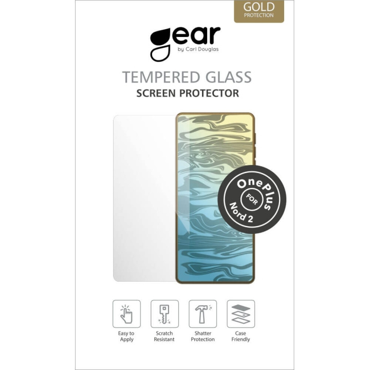GEAR Glass Prot. 2.5D OnePlus Nord 2 in de groep SMARTPHONE & TABLETS / Mobielbescherming / OnePlus bij TP E-commerce Nordic AB (C04439)