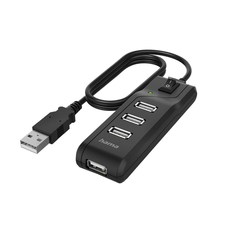 HAMA Hub USB-A 2.0 Switch 4x Ports 480 Mbit/s Black in de groep COMPUTERS & RANDAPPARATUUR / Computeraccessoires / USB-hubs bij TP E-commerce Nordic AB (C04469)