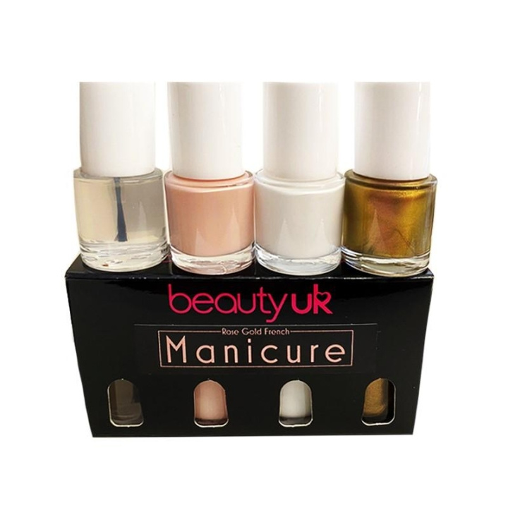 Beauty UK Rose Gold French Manicure Set 4x9ml in de groep BEAUTY & HEALTH / Manicure/pedicure / Nagellak bij TP E-commerce Nordic AB (C04549)