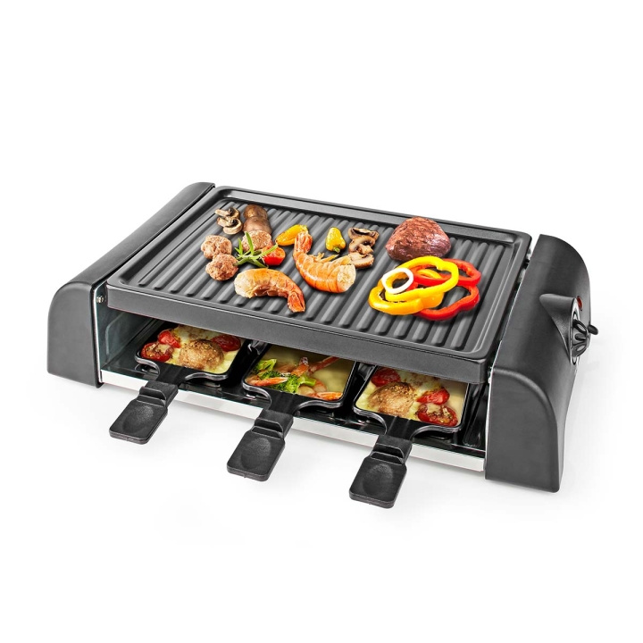 Nedis Gourmet / Raclette | Grill | 6 Personen | Spatel | Temperatuurinstelling | Anti-aanbak laag | Rechthoek in de groep HUISHOUDEN & TUIN / Huishoudelijke apparaten / Broodroosters & Broodgrills / Tafelgrills & Raclette bij TP E-commerce Nordic AB (C04615)
