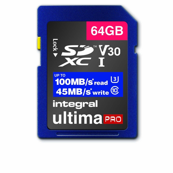 INTEGRAL High Speed SDHC/XC V30 UHS-I U3 64GB SD Geheugenkaart in de groep HOME ELECTRONICS / Opslagmedia / Geheugenkaarten / SD/SDHC/SDXC bij TP E-commerce Nordic AB (C04789)