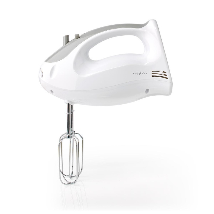 Nedis Handmixer | 200 W | 5-Snelheden | Turbo-functie | 2 Deeghaken / 2 Kloppers | Grijs / Wit in de groep HUISHOUDEN & TUIN / Huishoudelijke apparaten / Keukentools & -apparatuur / Mixers bij TP E-commerce Nordic AB (C04806)