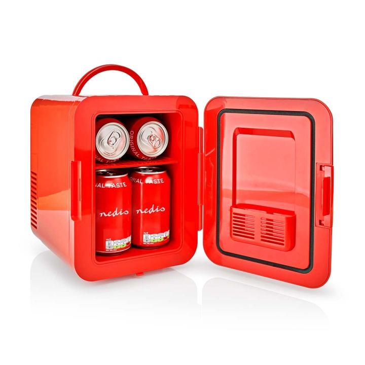 Nedis Draagbare Minikoelkast | 4 l | 12 V DC / 100 - 240 V AC | Rood in de groep HUISHOUDEN & TUIN / Huishoudelijke apparaten / Overige Huishoudelijke Apparaten bij TP E-commerce Nordic AB (C04828)