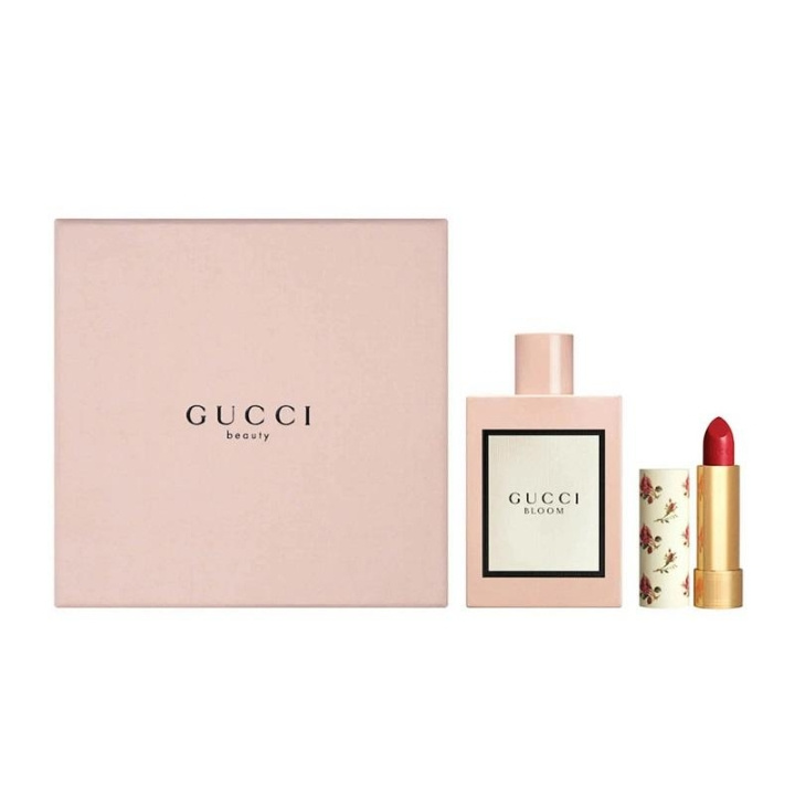 Giftset Gucci Bloom Edp 100ml + Gucci 25 Goldie Red Lipstick in de groep BEAUTY & HEALTH / Geuren & Parfum / Parfum / Parfum voor haar bij TP E-commerce Nordic AB (C04946)
