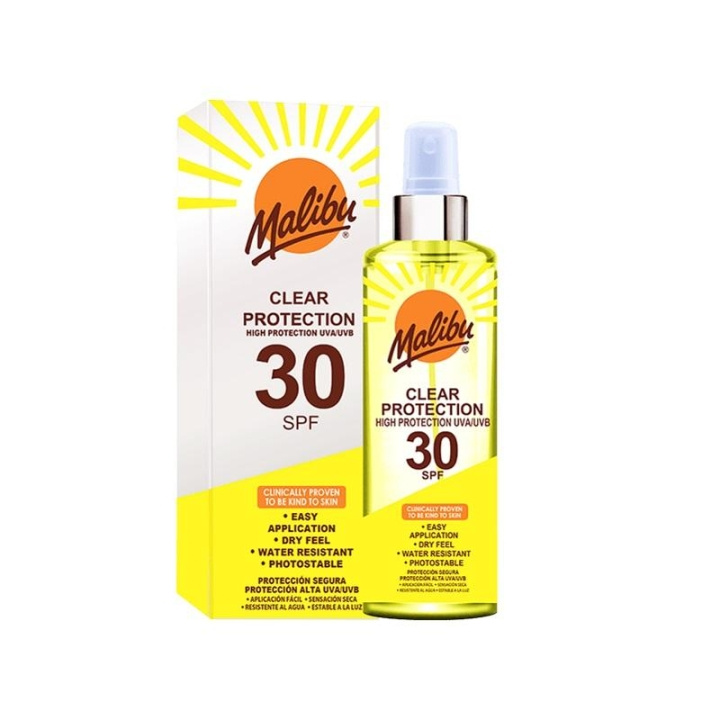 Malibu Clear Protection Spray SPF30 250ml in de groep BEAUTY & HEALTH / Huidsverzorging / Zonnebank / Zonnebescherming bij TP E-commerce Nordic AB (C05173)
