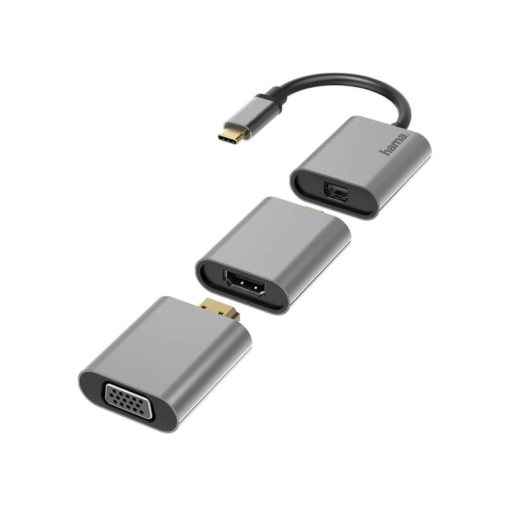 Video Adapter Set 6in1 USB-C Mini-DisplayPort HDMI VGA in de groep COMPUTERS & RANDAPPARATUUR / Computerkabels / VGA / Adapters bij TP E-commerce Nordic AB (C05519)