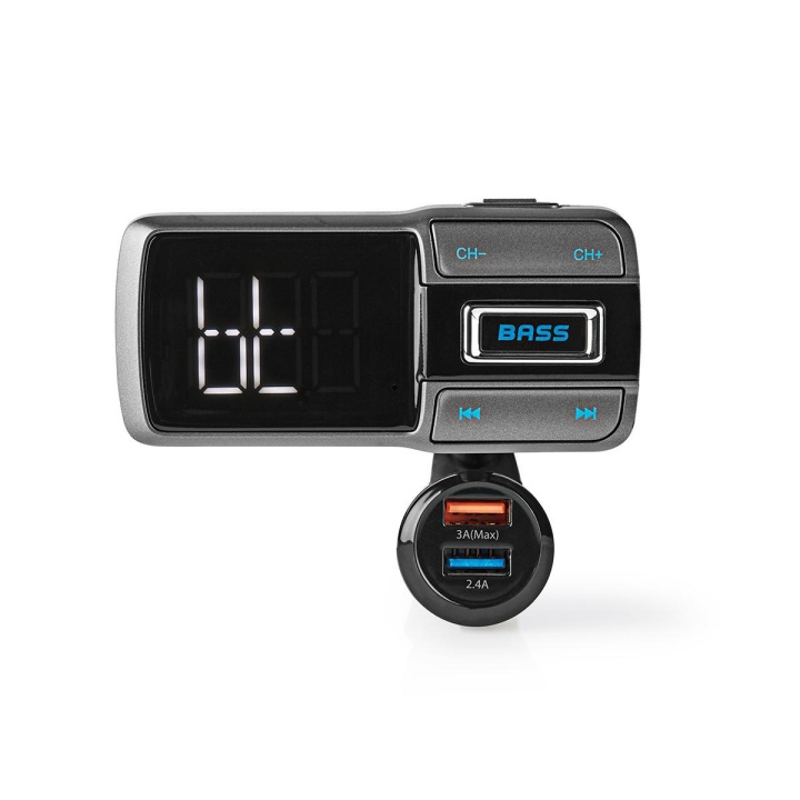 FM-Audiotransmitter voor Auto | Handsfree bellen | LED-Scherm | Bluetooth® | Snelladen | Bass boost | Google Assistant / Siri | Grijs / Zwart in de groep AUTO / Autoaudio & Multimedia / FM-zender bij TP E-commerce Nordic AB (C06044)