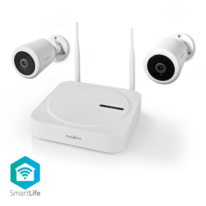 Nedis SmartLife Draadloos Camerasysteem | 2x Camera | Full HD 1080p | IP65 | Nachtzicht | Wit in de groep HUISHOUDEN & TUIN / Alarm & Beveiliging / Beveiligingscamera\'s / Digitaal (netwerk) / Buitencamera\'s bij TP E-commerce Nordic AB (C06328)