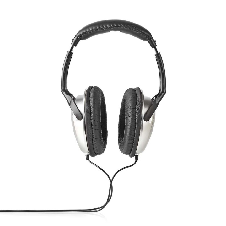 Nedis Bedrade Over-ear Koptelefoon | 3,5 mm | Kabellengte: 2.70 m | Volumebediening | Zilver / Zwart in de groep HOME ELECTRONICS / Audio & Beeld / Koptelefoon & Accessoires / Koptelefoon bij TP E-commerce Nordic AB (C06337)