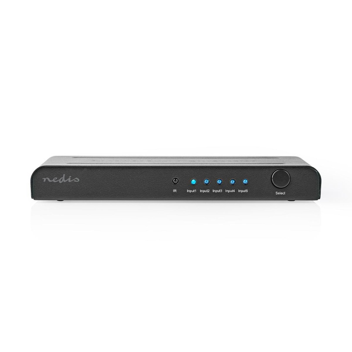 Nedis HDMI™-Switch | 5-Poorts poort(en) | 5x HDMI™ Input | 1x HDMI™ Output | 4K@60Hz | 18 Gbps | Afstandbestuurbaar | Metaal | Antraciet in de groep HOME ELECTRONICS / Kabels & Adapters / HDMI / Adapters bij TP E-commerce Nordic AB (C06363)