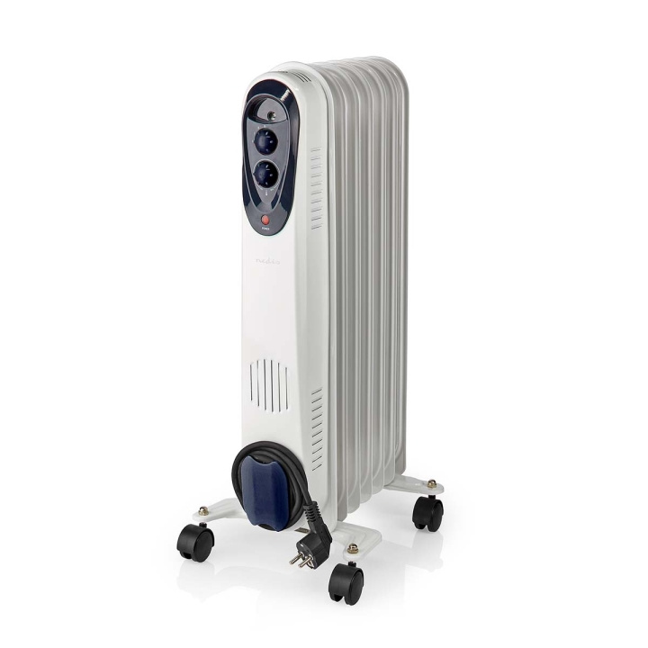 Nedis Mobiele Olieradiator | 600 / 900 / 1500 W | 7 Vinnen | Instelbare thermostaat | 3 Warmte Standen | Omvalpreventie | Wit in de groep HUISHOUDEN & TUIN / Ventilatoren & Klimaatproducten / Radiatoren bij TP E-commerce Nordic AB (C06458)