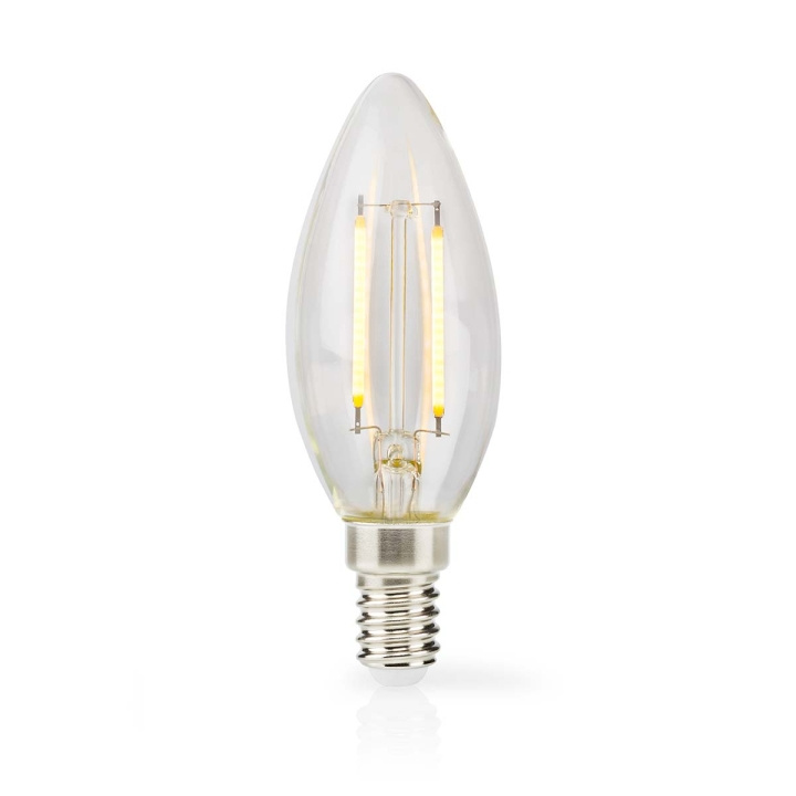 Nedis LED-Filamentlamp E14 | Kaars | 2 W | 250 lm | 2700 K | Warm Wit | Retrostijl | 1 Stuks | Doorzichtig in de groep HOME ELECTRONICS / Verlichting / LED-lampen bij TP E-commerce Nordic AB (C06527)