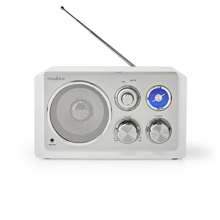 Nedis FM-Radio | Tafelmodel | FM | Netvoeding | Analoog | 15 W | Wit in de groep HOME ELECTRONICS / Audio & Beeld / Thuisbioscoop, Hifi en Draagbaar / Radio & Wekkers / Draadloze audiozender bij TP E-commerce Nordic AB (C06762)