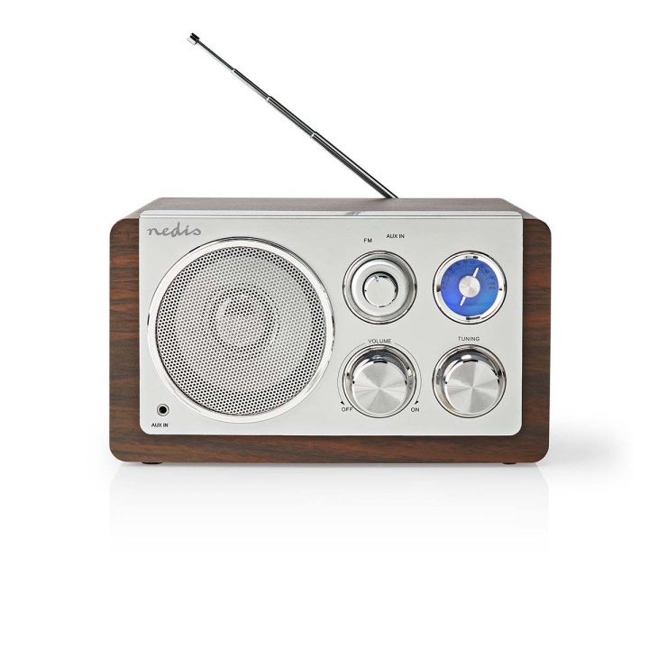 Nedis FM-Radio | Tafelmodel | FM | Netvoeding | Analoog | 15 W | Bruin in de groep HOME ELECTRONICS / Audio & Beeld / Thuisbioscoop, Hifi en Draagbaar / Radio & Wekkers / Draadloze audiozender bij TP E-commerce Nordic AB (C06763)