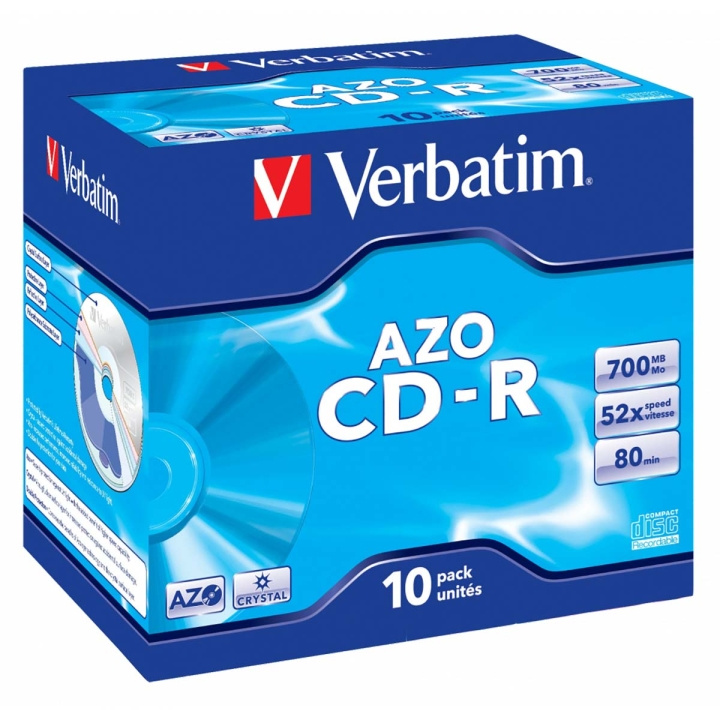 CD-R DataLifePlus AZO 52x 700MB 10 Pack Jewel Case Crystal in de groep HOME ELECTRONICS / Opslagmedia / CD/DVD/BD-schijven / CD-R bij TP E-commerce Nordic AB (C06776)