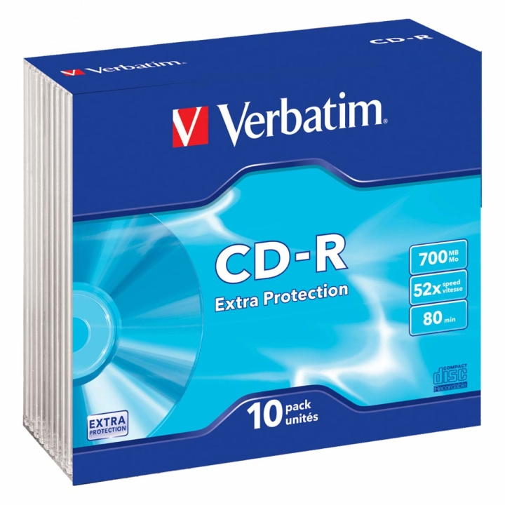 CD-R 52x 700 MB 10 Pack Slim Case Extra Protection in de groep HOME ELECTRONICS / Opslagmedia / CD/DVD/BD-schijven / CD-R bij TP E-commerce Nordic AB (C06780)