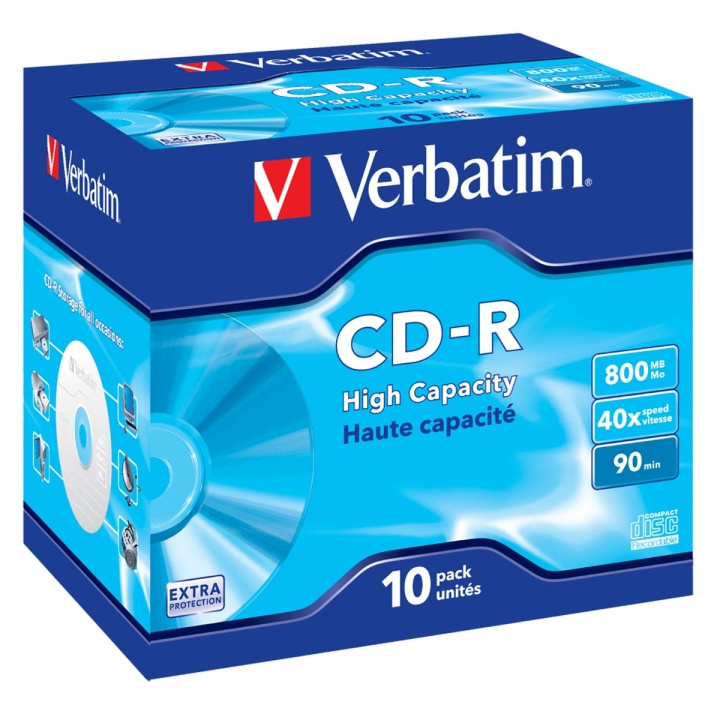 CD-R High Capacity 40x 800MB 10 Pack Jewel Case Extra Protection in de groep HOME ELECTRONICS / Opslagmedia / CD/DVD/BD-schijven / CD-R bij TP E-commerce Nordic AB (C06781)