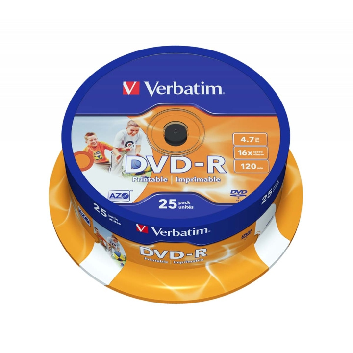 DVD-R 16x 4.7GB Wide Inkjet Printable ID Branded 25 Pack Spindel in de groep HOME ELECTRONICS / Opslagmedia / CD/DVD/BD-schijven / DVD-R bij TP E-commerce Nordic AB (C06785)