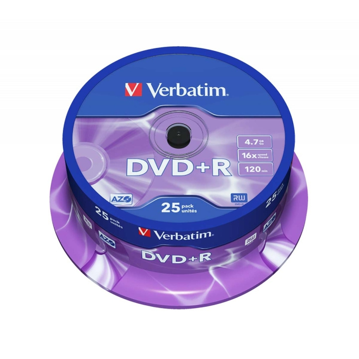 DVD+R AZO 16x 4.7GB 25 Pack Spindel Mat Zilver in de groep HOME ELECTRONICS / Opslagmedia / CD/DVD/BD-schijven / DVD-R bij TP E-commerce Nordic AB (C06788)