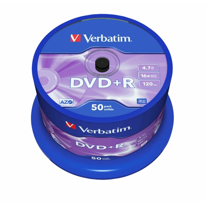 DVD+R AZO 16x 4.7GB 50 Pack Spindel Mat Zilver in de groep HOME ELECTRONICS / Opslagmedia / CD/DVD/BD-schijven / DVD+R bij TP E-commerce Nordic AB (C06794)